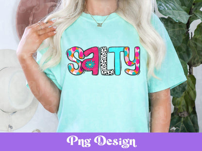 Preppy Salty PNG Design: Retro Beach Babe Sublimation (Digital File)