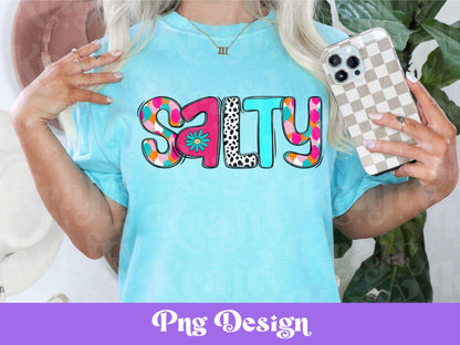Preppy Salty PNG Design: Retro Beach Babe Sublimation (Digital File)