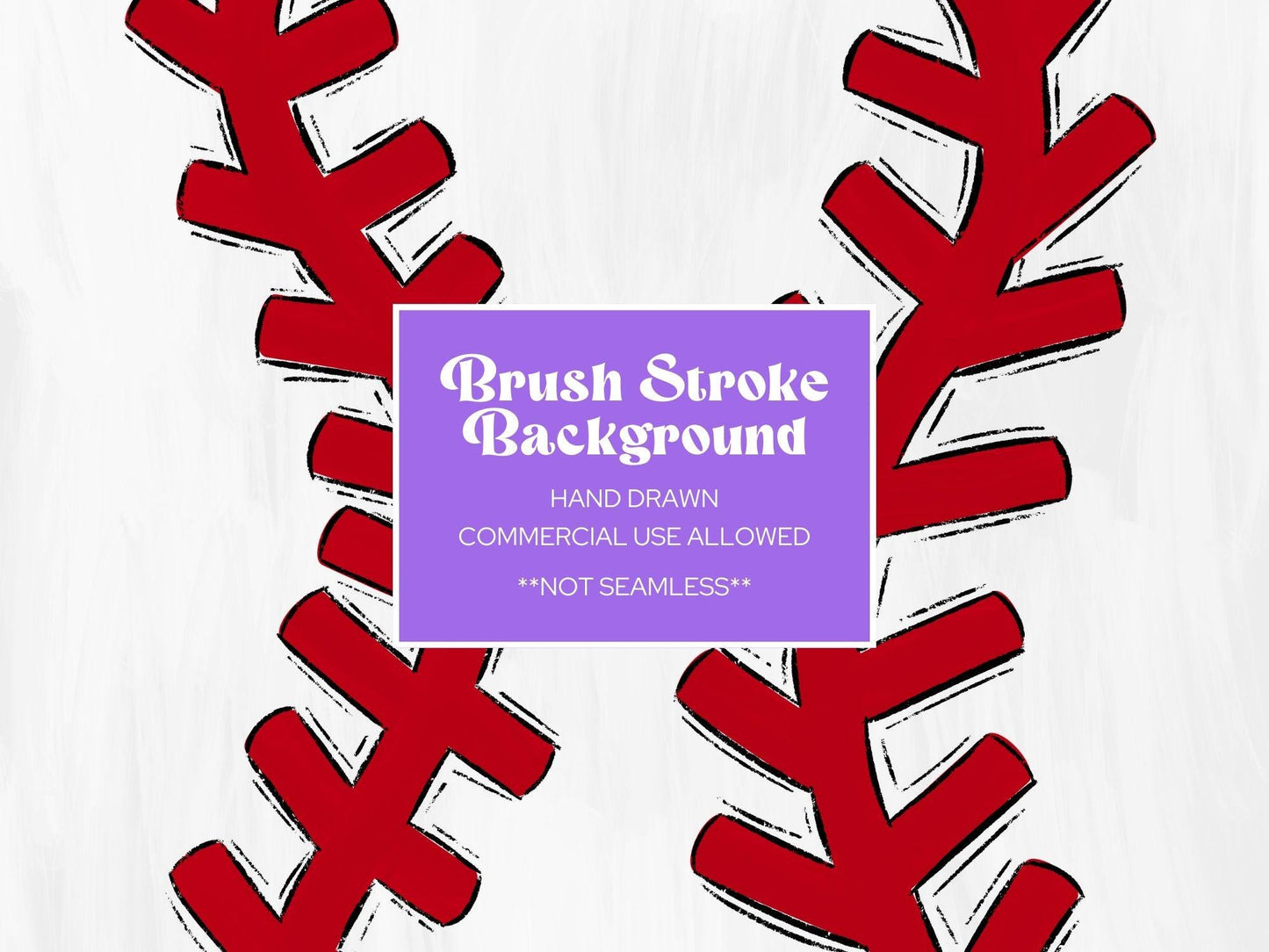 Hand Drawn Baseball Stitches Digital Paper: Brush Stroke Background (JPEG)