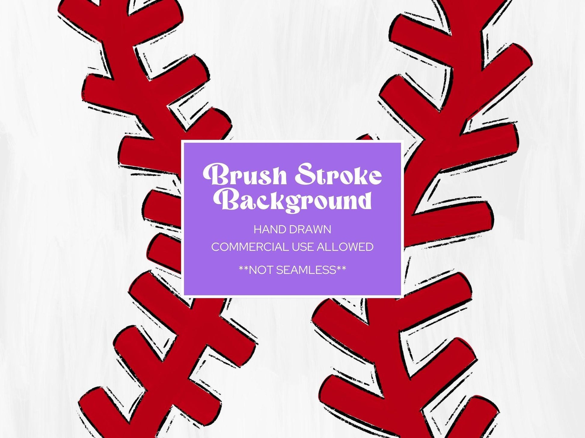 Hand Drawn Baseball Stitches Digital Paper: Brush Stroke Background (JPEG)