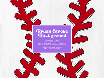 Hand Drawn Baseball Stitches Digital Paper: Brush Stroke Background (JPEG)