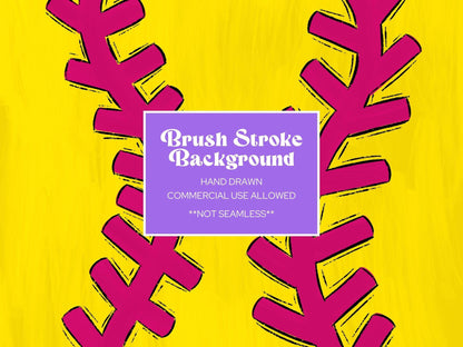 Hand Drawn Softball Brush Strokes Background (Digital Download)