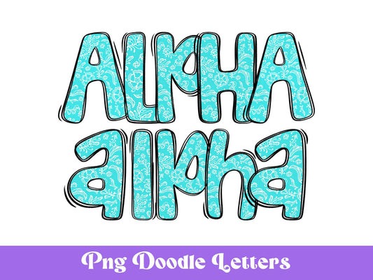 Lace Doodle Letter Set: Floral Alphabet Clipart (Digital File)