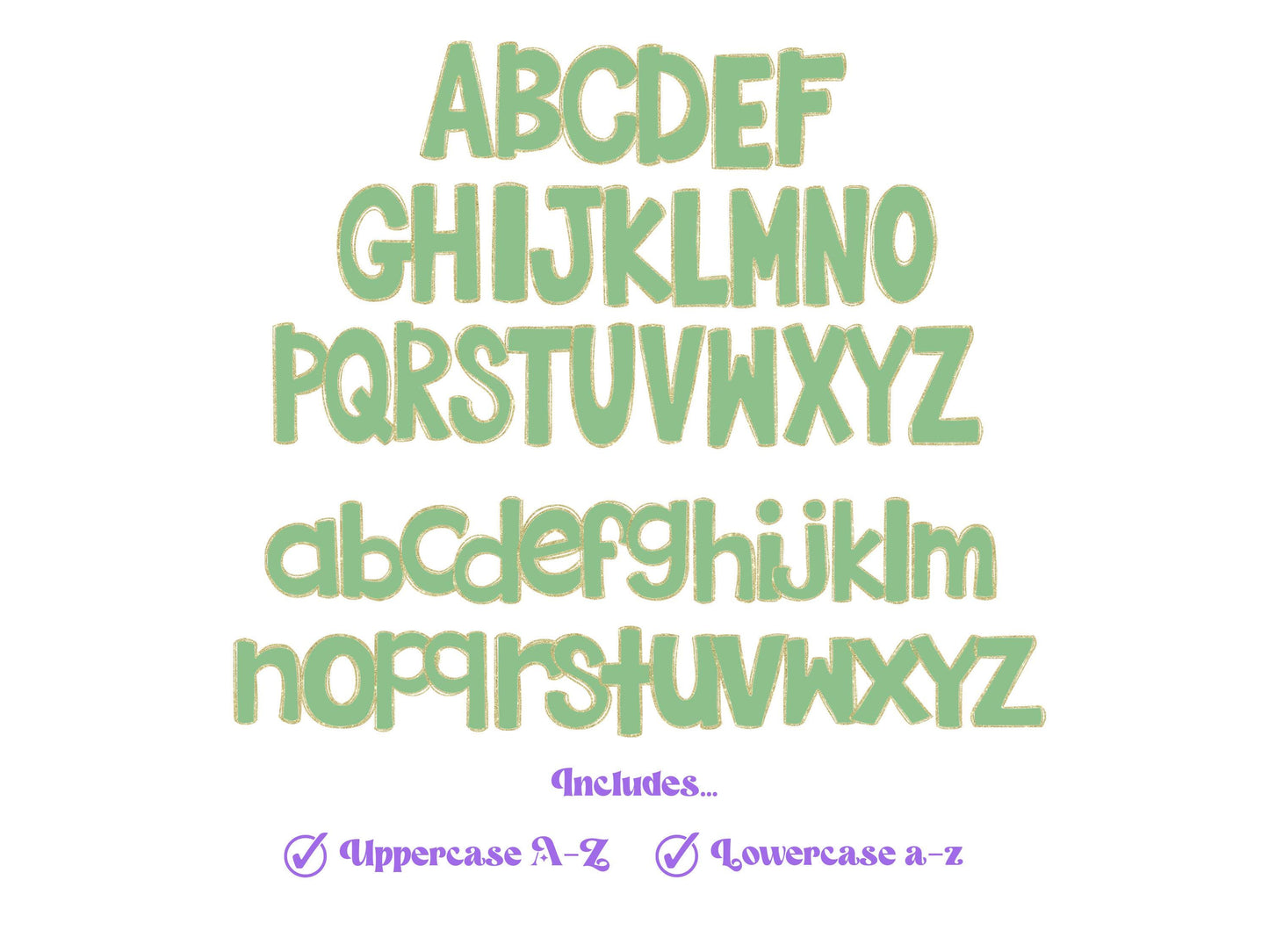 St. Patrick's Day Doodle Letters PNG: Clover Alphabet Set (Digital File)