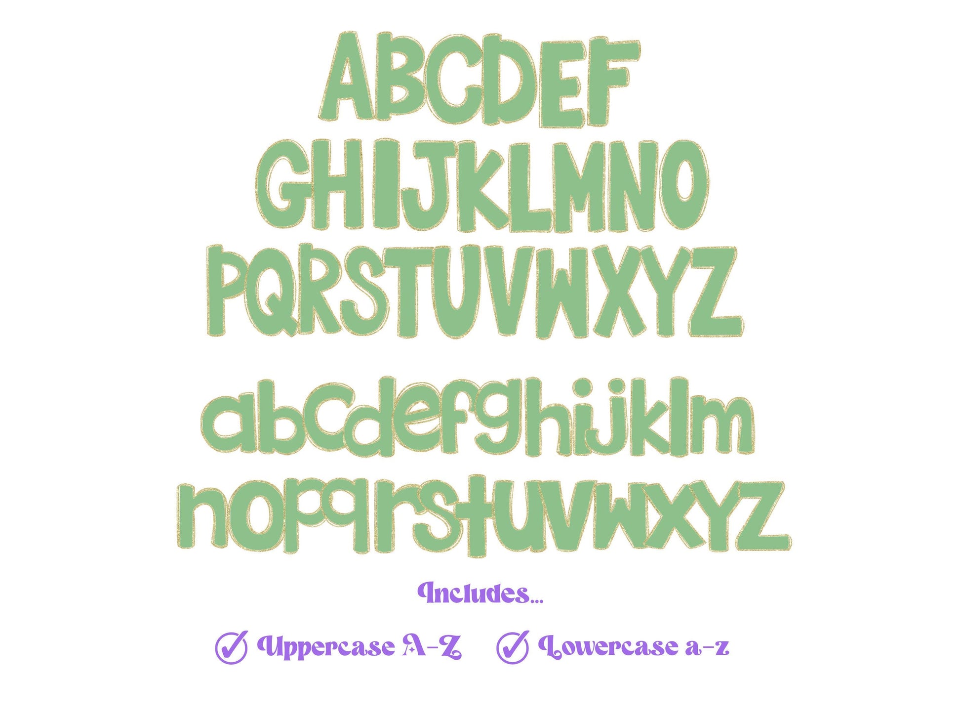 St. Patrick's Day Doodle Letters PNG: Clover Alphabet Set (Digital File)