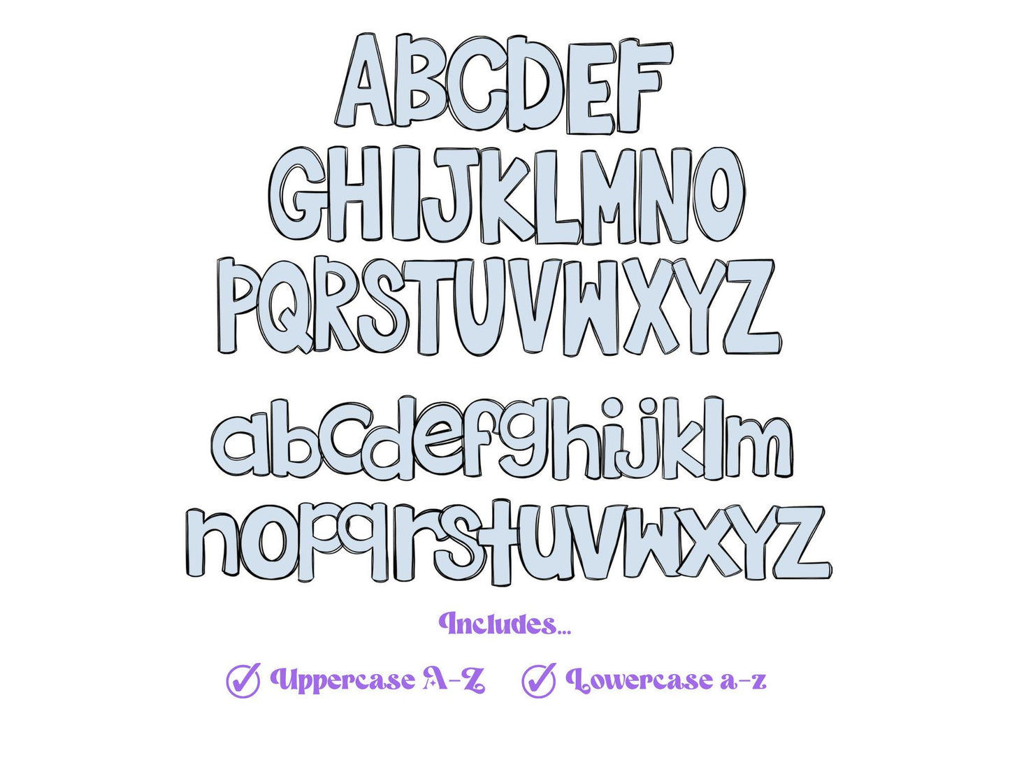 Baseball Doodle Alphabet Clipart: Checkered Sublimation Letters (PNG)