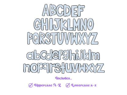 Baseball Doodle Alphabet Clipart: Checkered Sublimation Letters (PNG)
