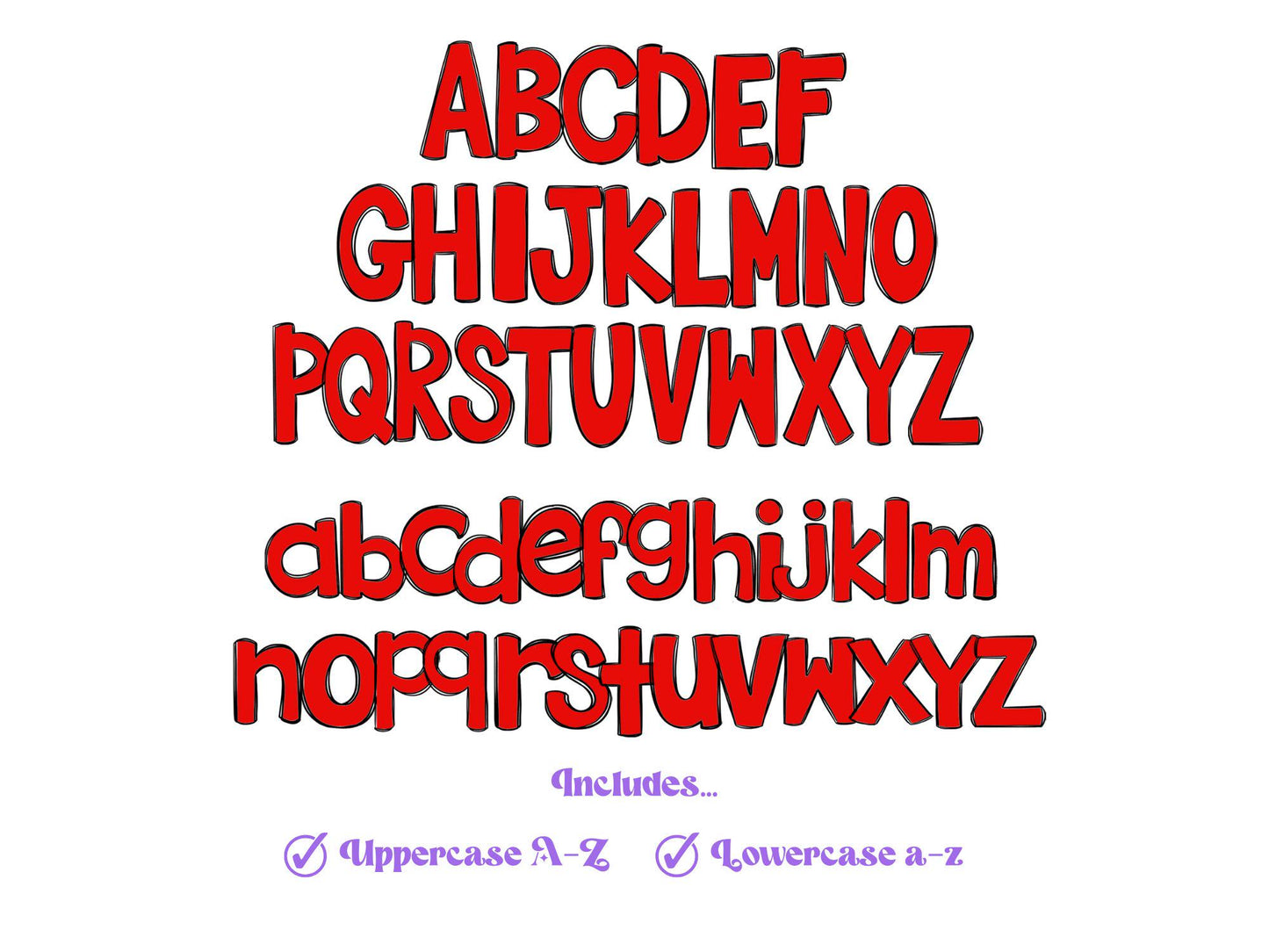 Baseball Doodle Alphabet Clipart: Sublimation PNG Letters (Digital File)