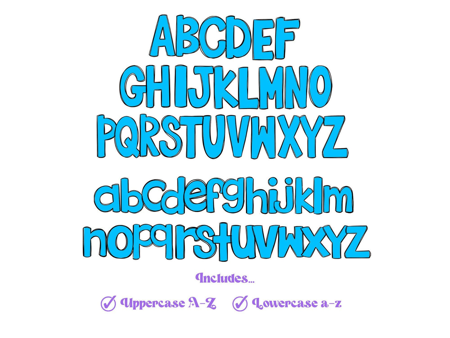Baseball Doodle Alphabet Clipart: Sublimation PNG Letters (Digital File)
