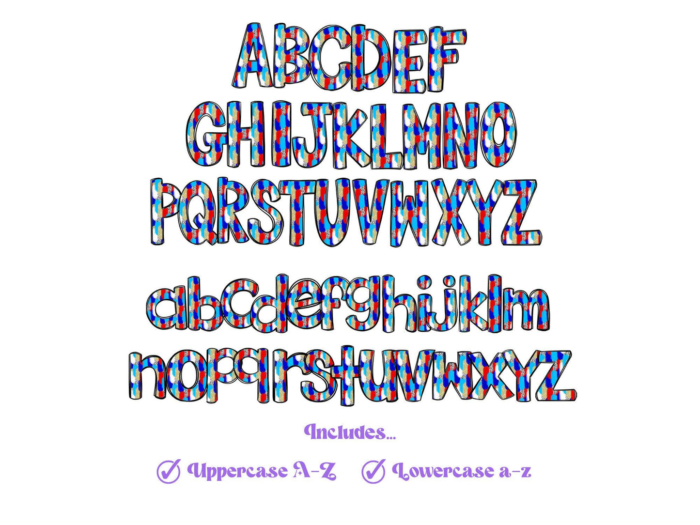 Baseball Doodle Alphabet Clipart: Sublimation PNG Letters (Digital File)