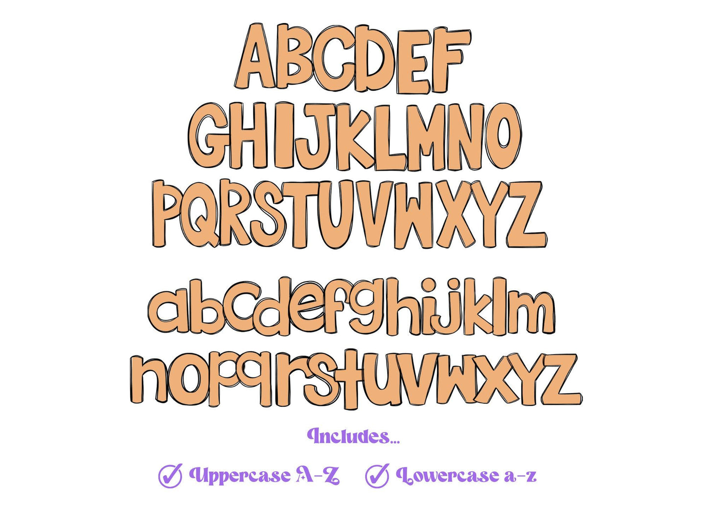 St. Patrick's Day Doodle Letters PNG: Clover Alpha Set (Digital File)