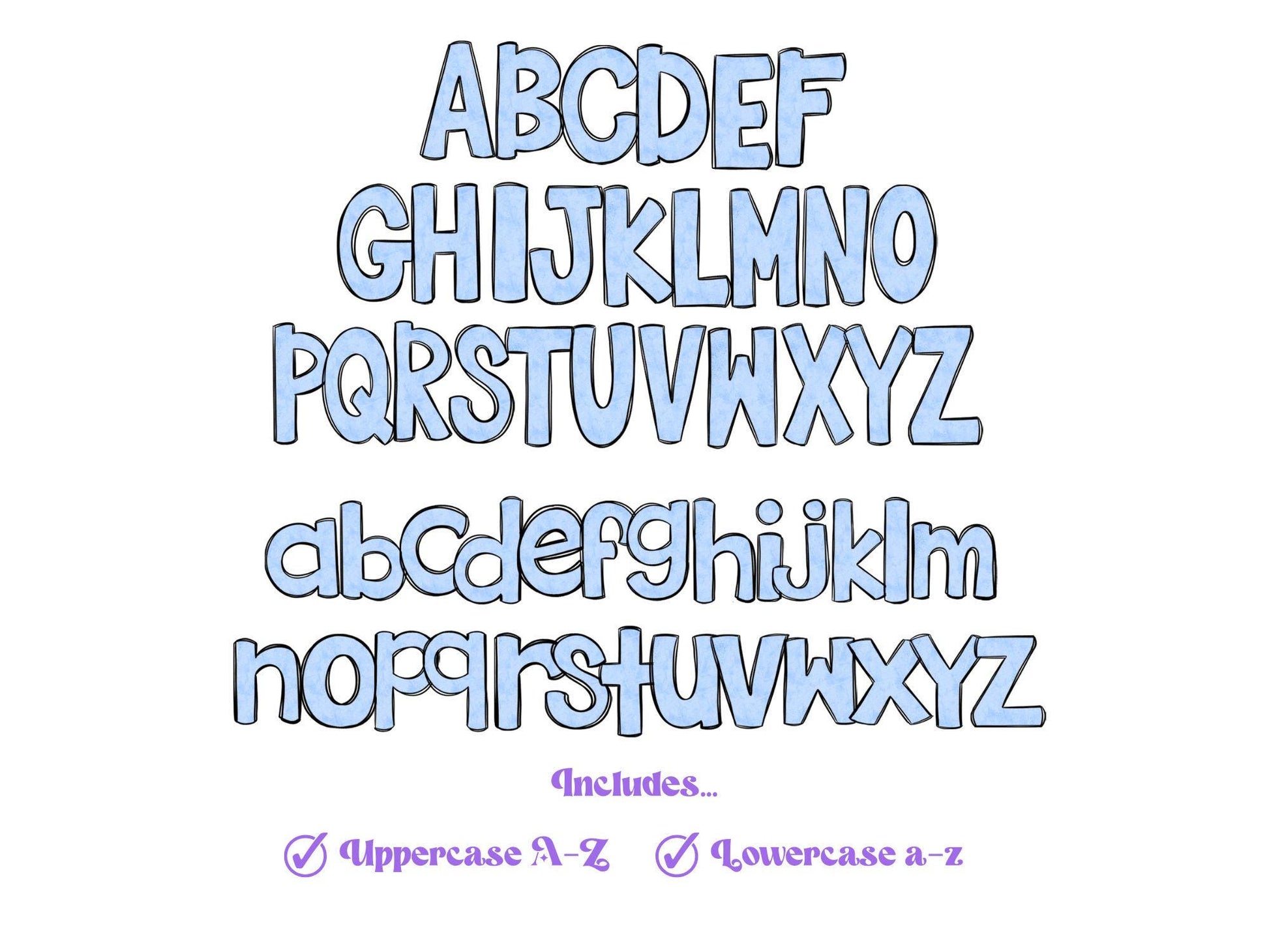 Floral Doodle Alphabet Clipart: Pastel Spring PNG Letters (Digital File)