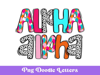 Glitter Brush Strokes Alphabet Clipart: Doodle Letter Set (Digital File)