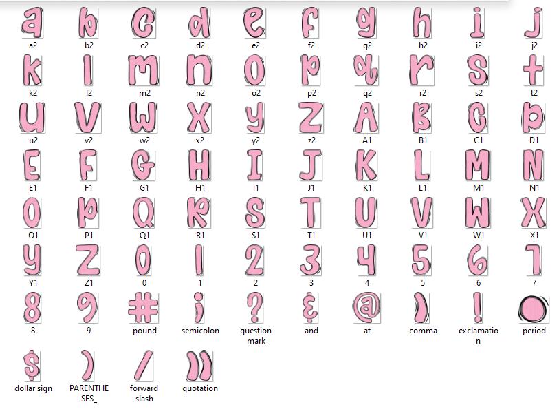 Glitter Brush Strokes Alphabet Clipart: Doodle Letter Set (Digital File)
