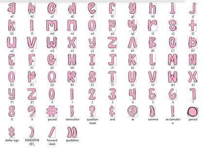 Glitter Brush Strokes Alphabet Clipart: Doodle Letter Set (Digital File)