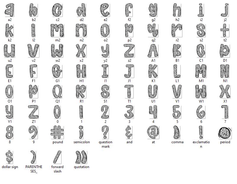 Glitter Brush Strokes Alphabet Clipart: Doodle Letter Set (Digital File)