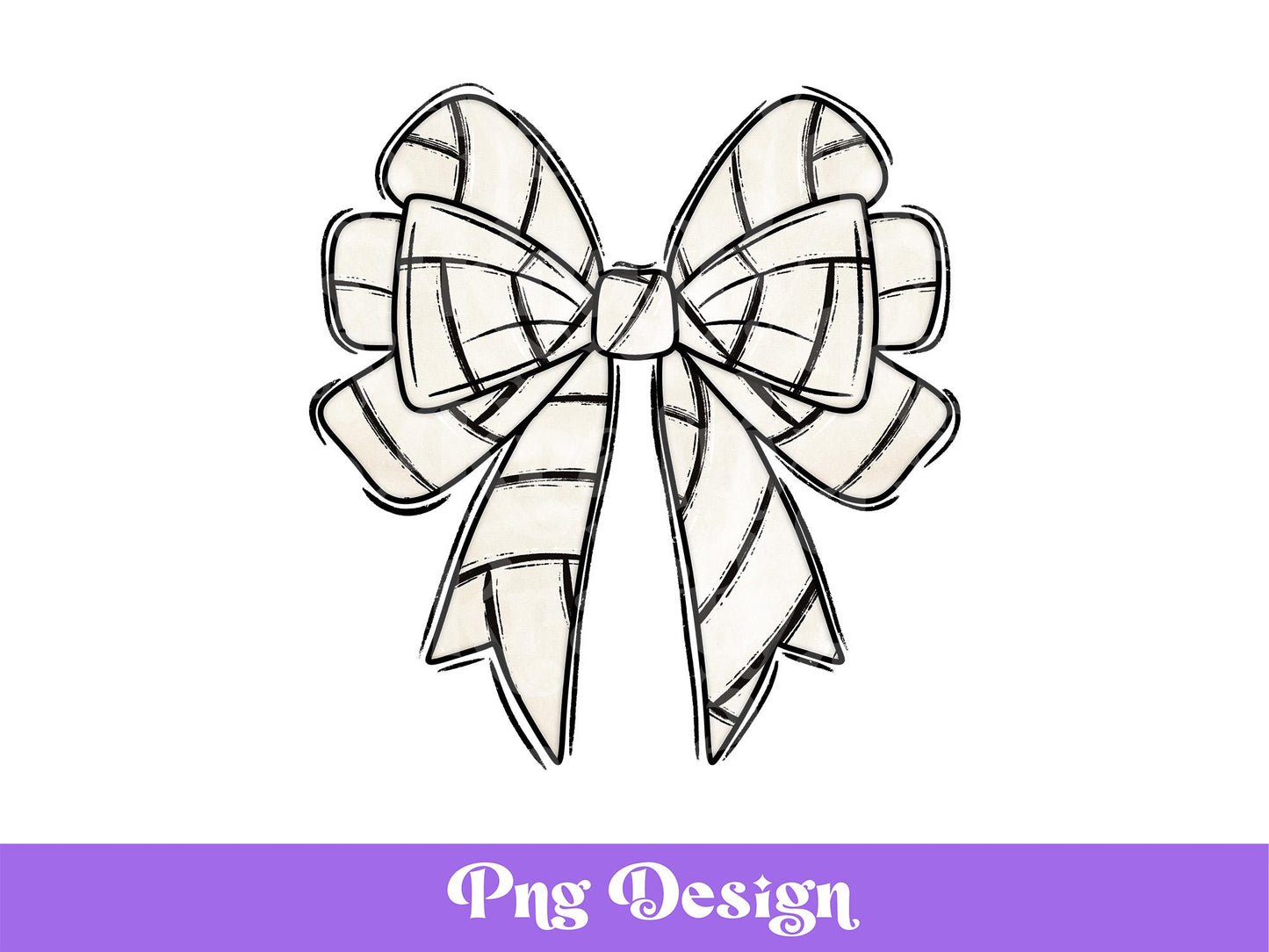 Coquette Volleyball Bow PNG: Hand Drawn Shirt Design (Digital File)