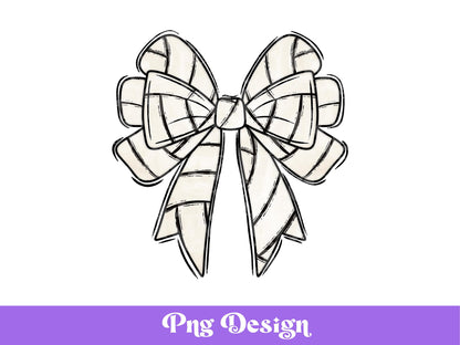 Coquette Volleyball Bow PNG: Hand Drawn Shirt Design (Digital File)