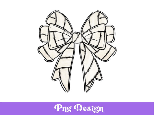 Coquette Volleyball Bow PNG: Hand Drawn Shirt Design (Digital File)