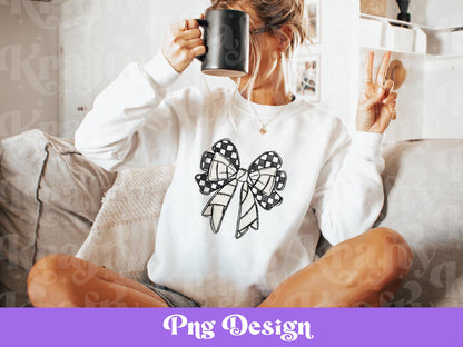 Checkered Volleyball Bow PNG: Coquette Shirt Design (Digital File)