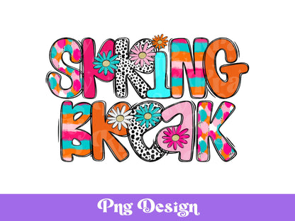 Preppy Spring Break Design: Floral Stripes PNG (Digital File)