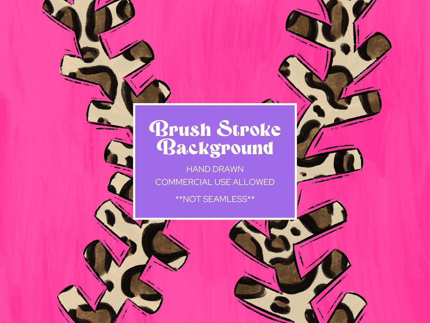 Leopard Print Softball Digital Paper: Brush Stroke Background (JPEG)