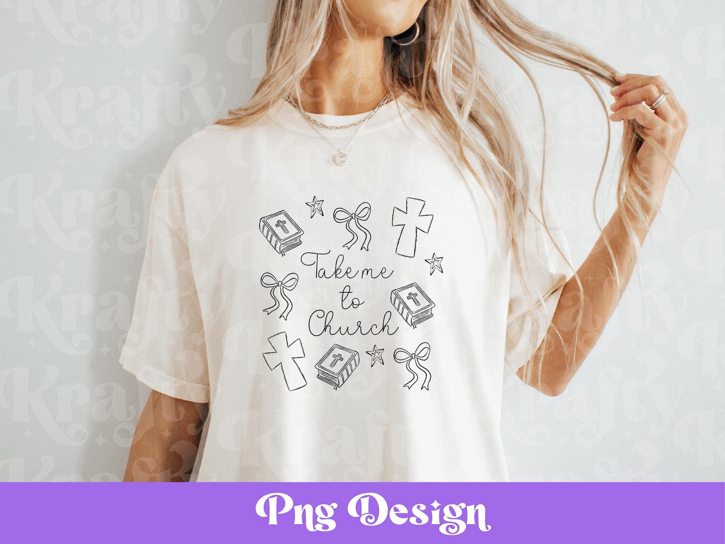 Take Me to Church Doodle: Christian Sublimation Design (PNG)