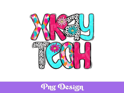 Preppy Xray Tech Floral PNG: Dalmatian Dots Sublimation Design