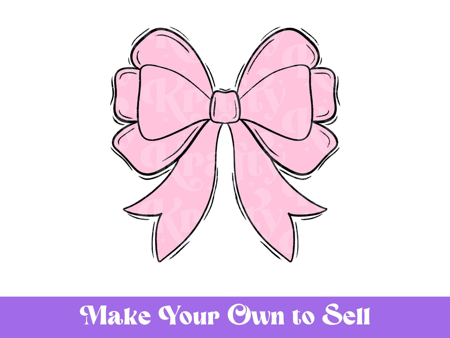 Coquette Bow PNG Design, Hand Drawn, Make Your Own, Resell, Add Pattern Fills, Outlines, Layers, Commercial Use