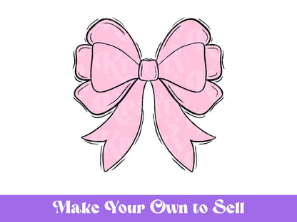 Coquette Bow PNG Design, Hand Drawn, Make Your Own, Resell, Add Pattern Fills, Outlines, Layers, Commercial Use