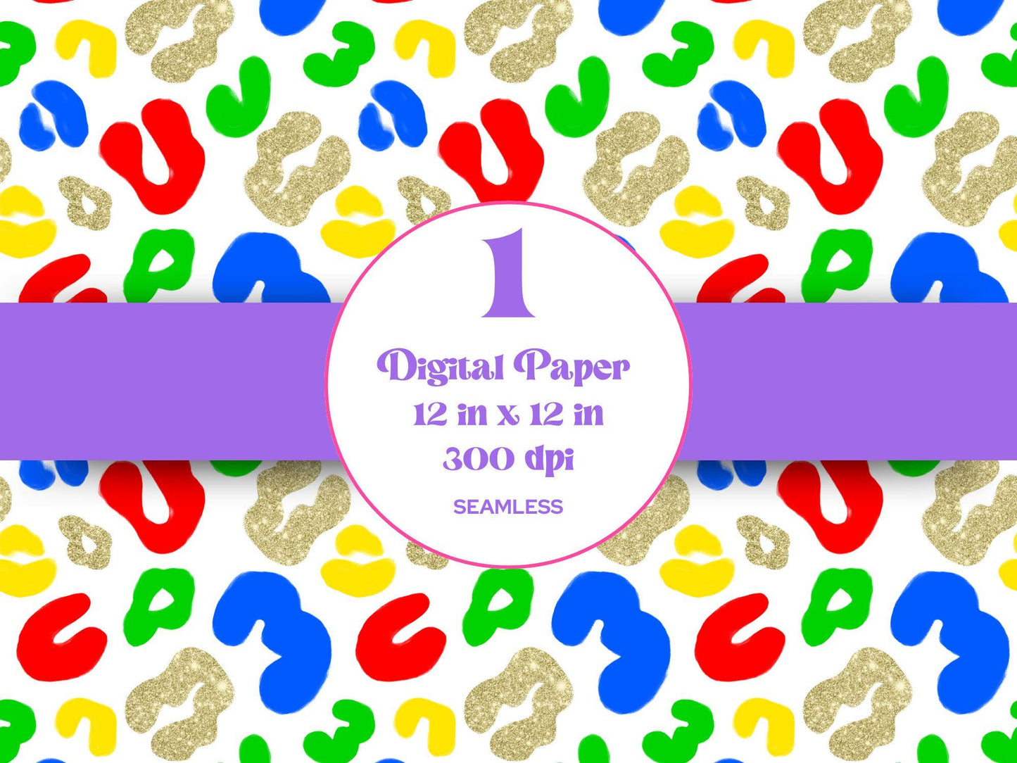Autism Awareness Leopard Print Seamless Pattern (Digital)