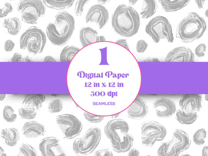 Hand Drawn Cheetah Seamless Pattern: Animal Print (Digital Download)