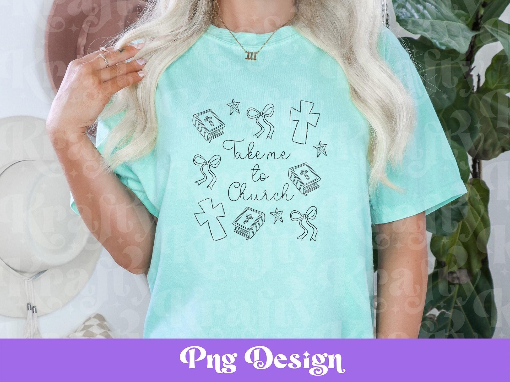Take Me to Church Doodle: Christian Sublimation Design (PNG)