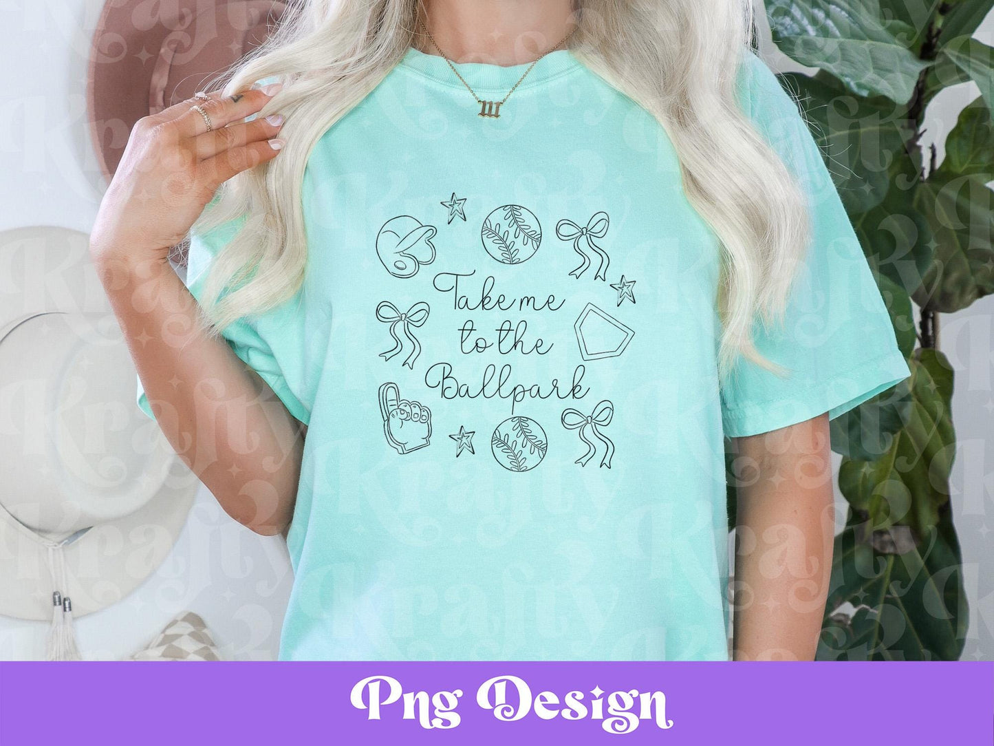 Baseball Game Day Png: Preppy Doodle Design (Digital File)