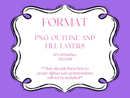 Hand Drawn Alphabet Sublimation Letters: Frame, Commercial Use