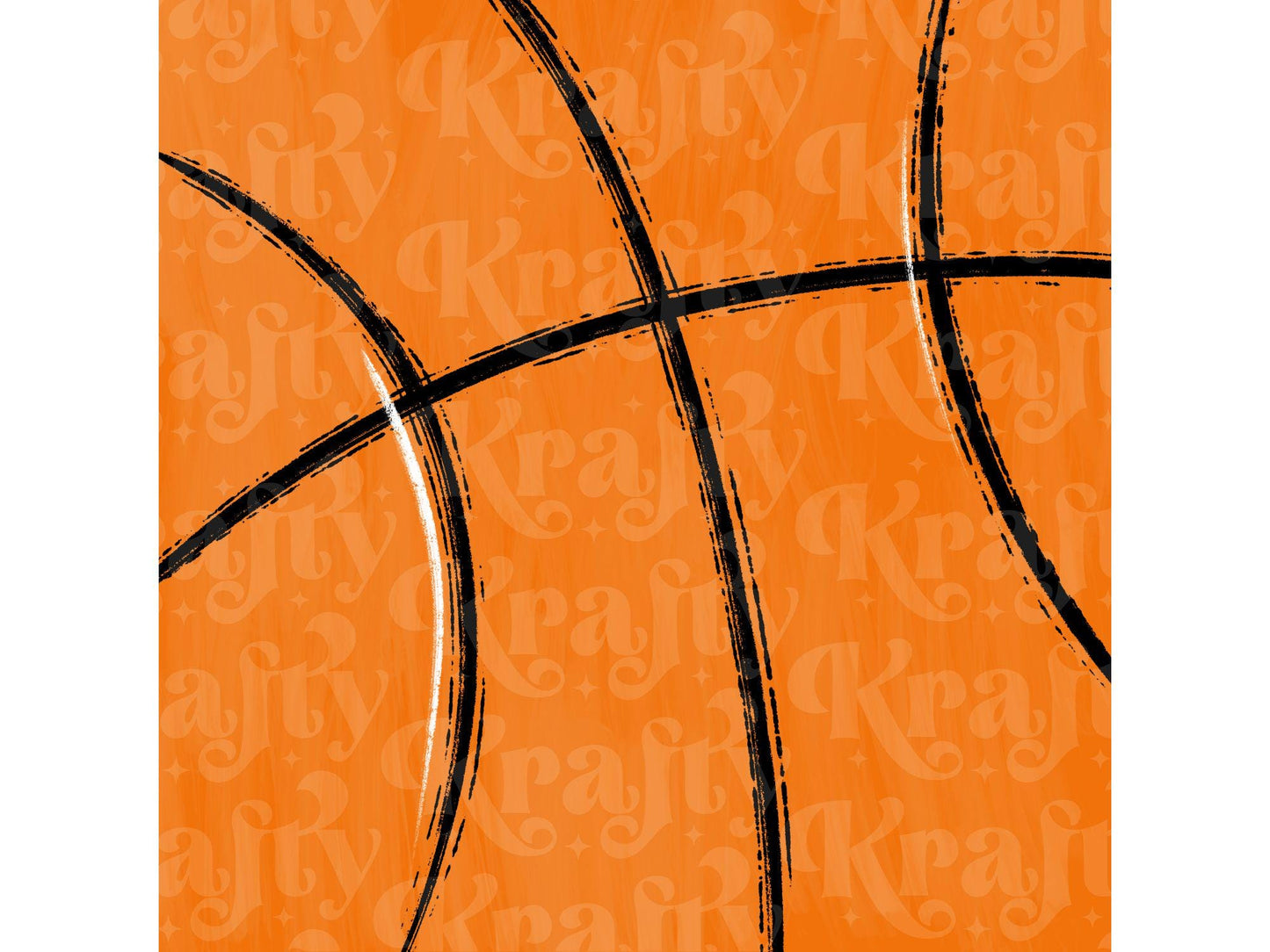 Hand Drawn Basketball Digital Paper: Brush Strokes (Instant Download)