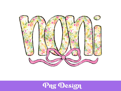 Noni PNG Design, Hand Drawn, Hand Lettered, Summer, Spring, Preppy Watercolor Floral