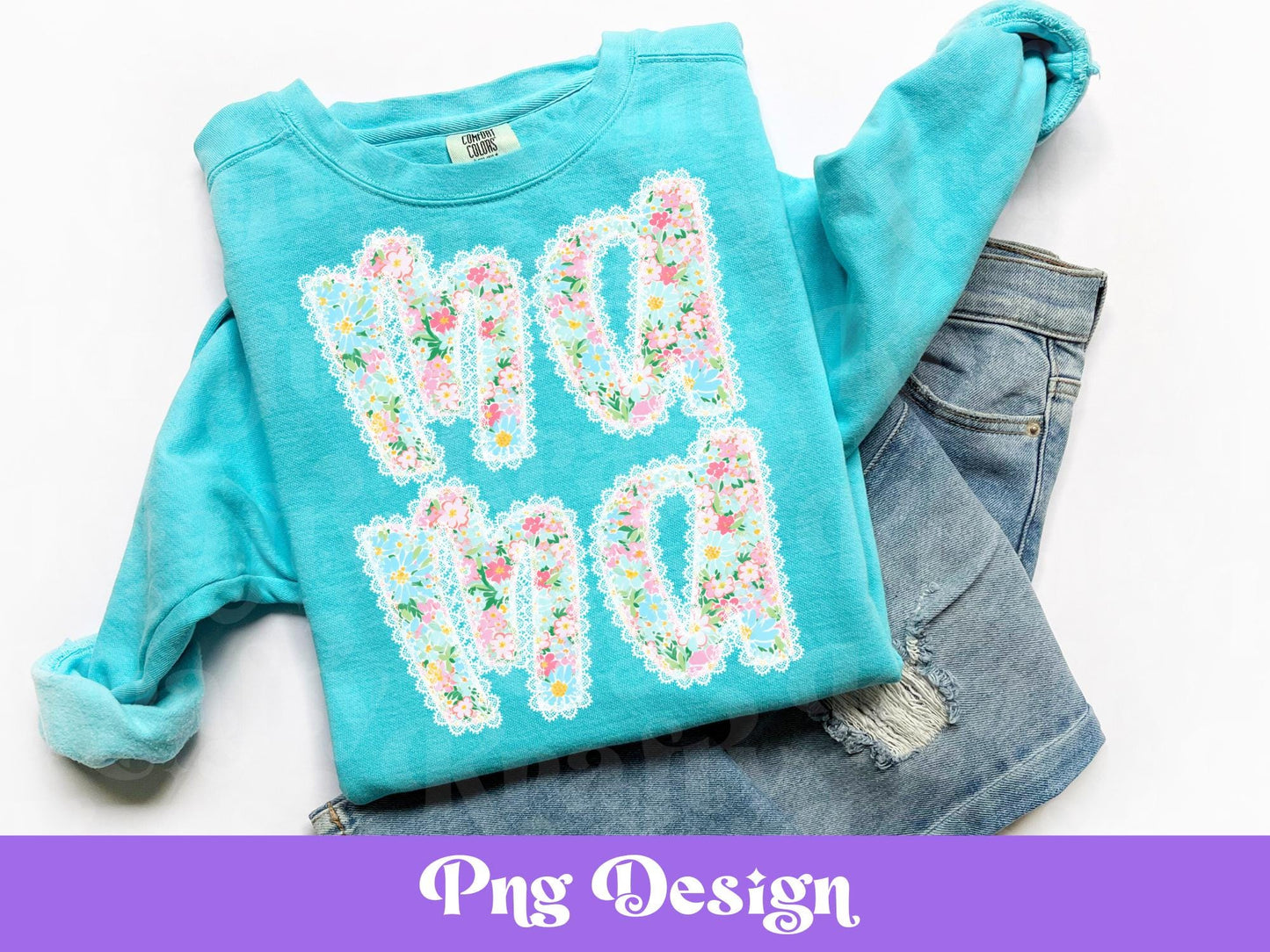 Floral Mama Lace PNG: Shirt Design, Sublimation (Digital File)