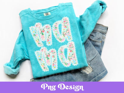 Floral Mama Lace PNG: Shirt Design, Sublimation (Digital File)