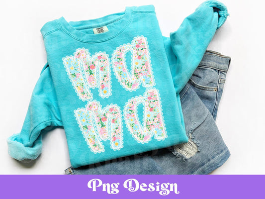 Floral Mama Lace PNG: Shirt Design, Sublimation (Digital File)