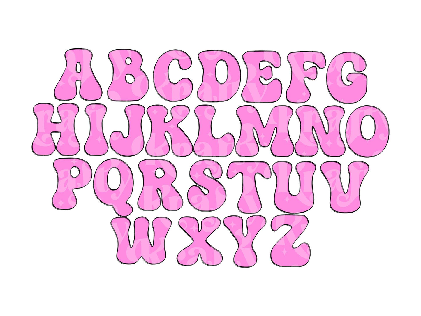 Non Exclusive Alpha Sets, Sell Your Own, Commercial Use, DIY, Make Your Own, Alphabet Sublimation Letters, Hand Drawn, Retro Bubble