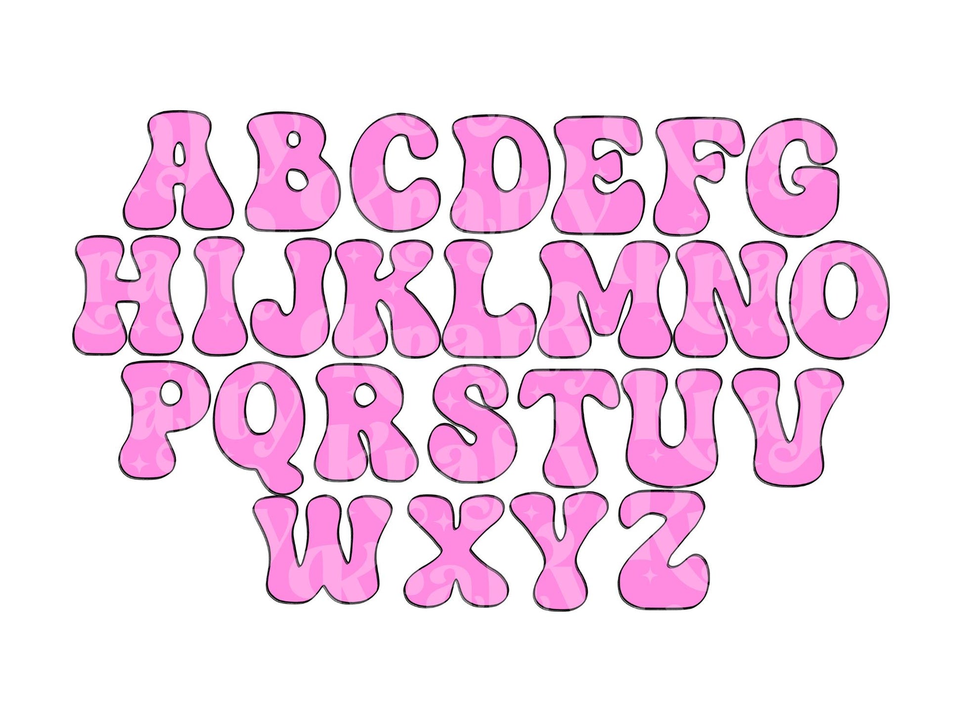 Non Exclusive Alpha Sets, Sell Your Own, Commercial Use, DIY, Make Your Own, Alphabet Sublimation Letters, Hand Drawn, Retro Bubble