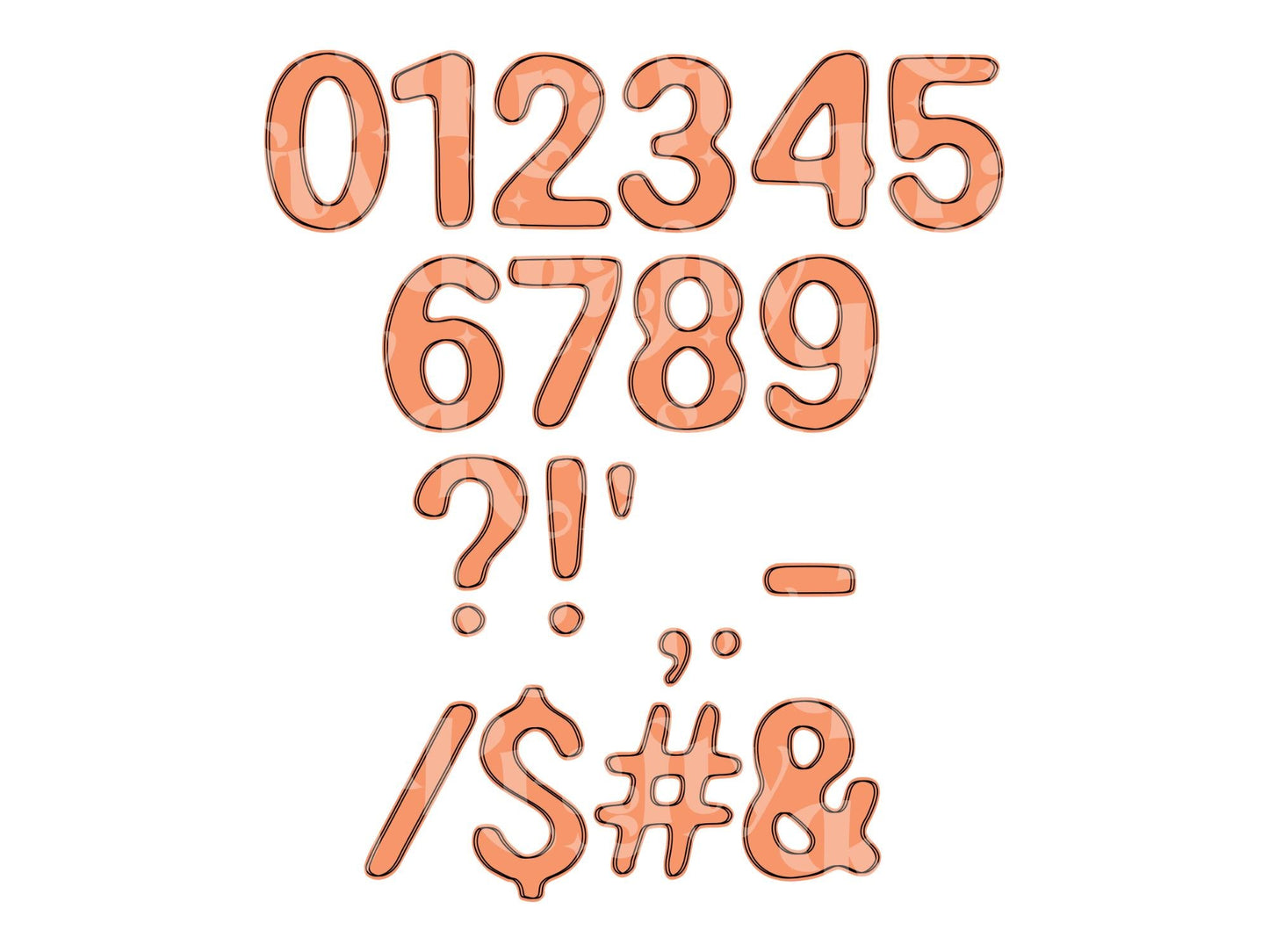 Hand Drawn Alphabet Sublimation Letters: Commercial Use Alpha Sets