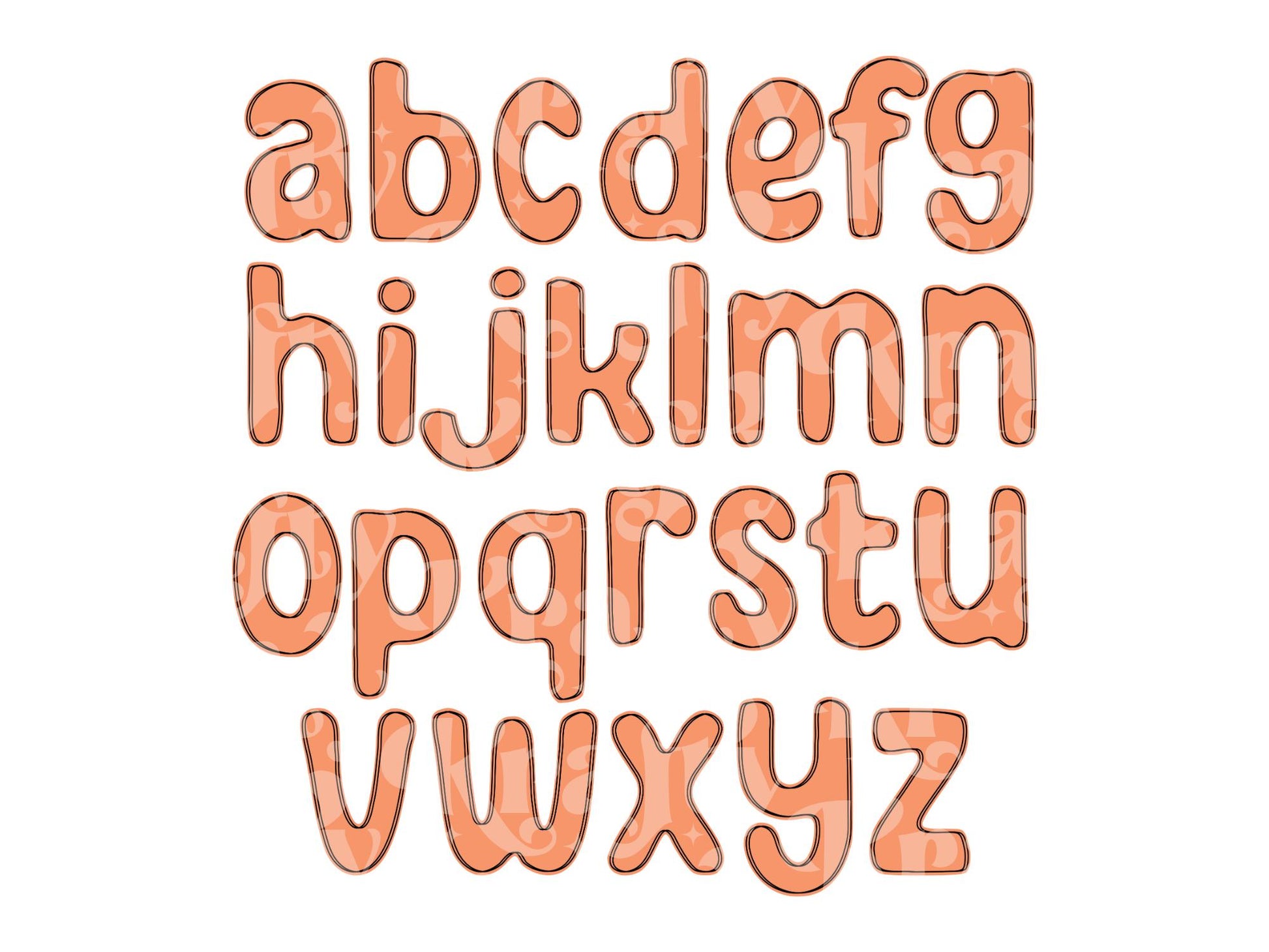 Hand Drawn Alphabet Sublimation Letters: Commercial Use Alpha Sets