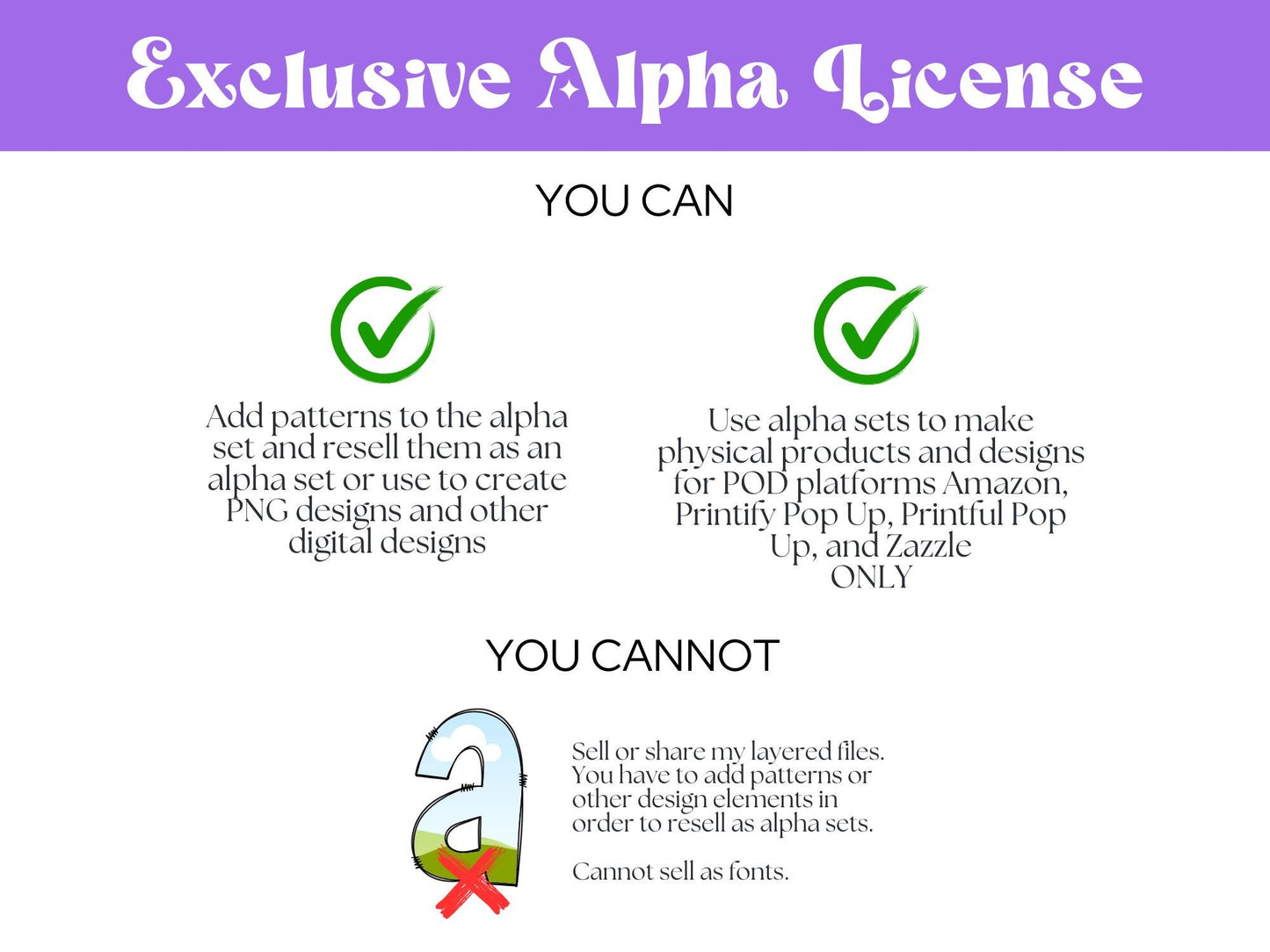 Hand Drawn Alphabet Sublimation Letters: Commercial Use Alpha Sets