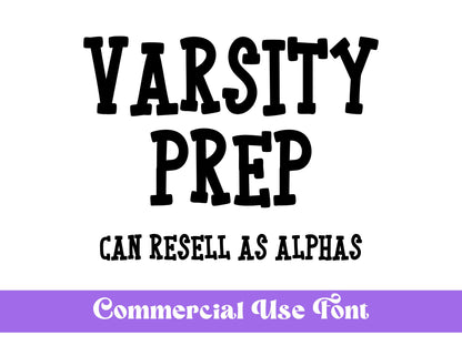 Varsity Prep Font: Sports Letters, Commercial Use (OTF)