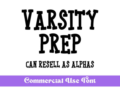 Varsity Prep Font: Sports Letters, Commercial Use (OTF)