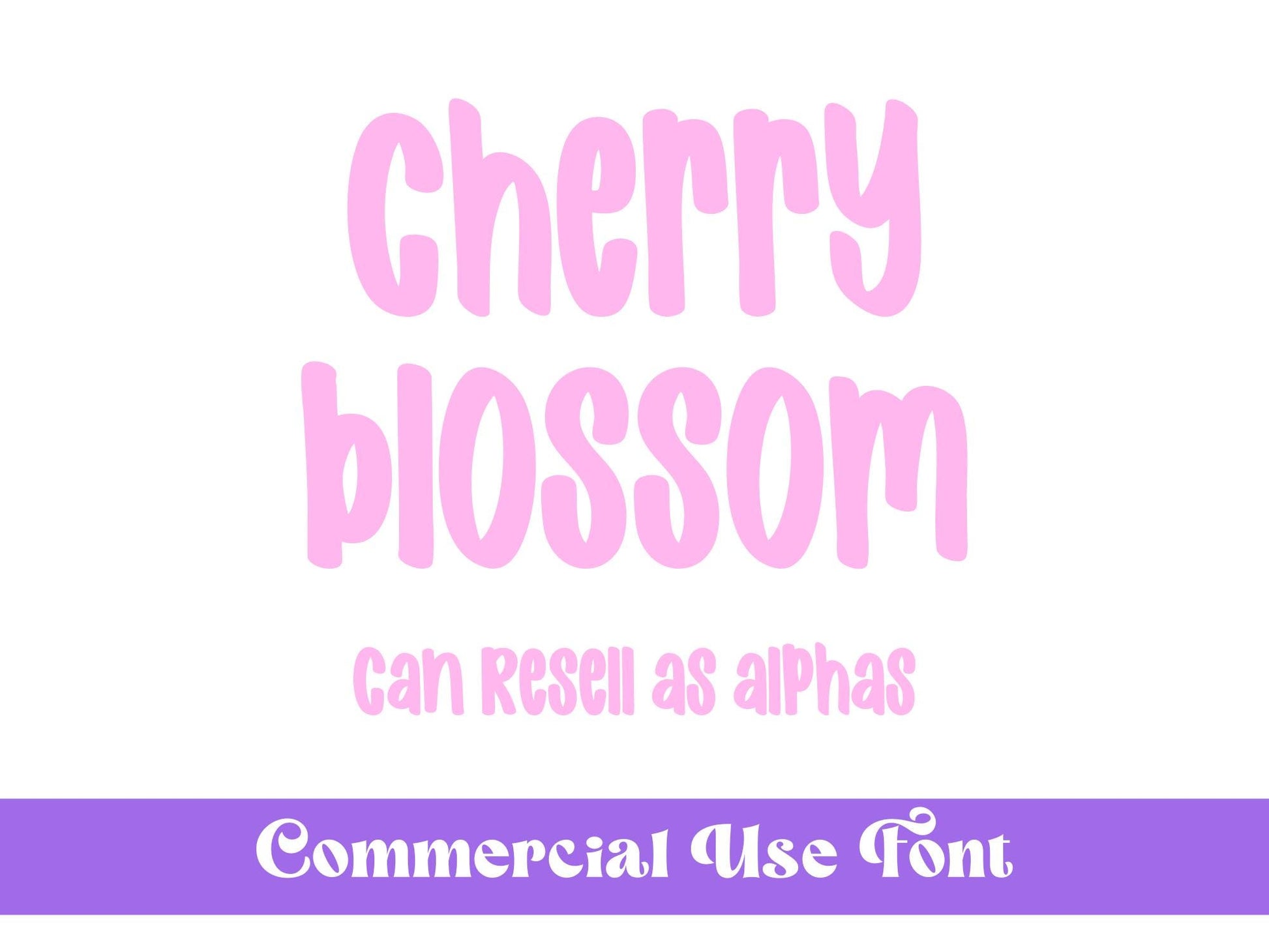 Cherry Blossom OTF Font, Hand Drawn Sublimation Letters, Commercial Use