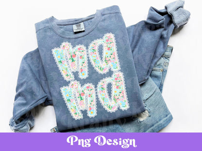 Floral Mama Lace PNG: Shirt Design, Sublimation (Digital File)