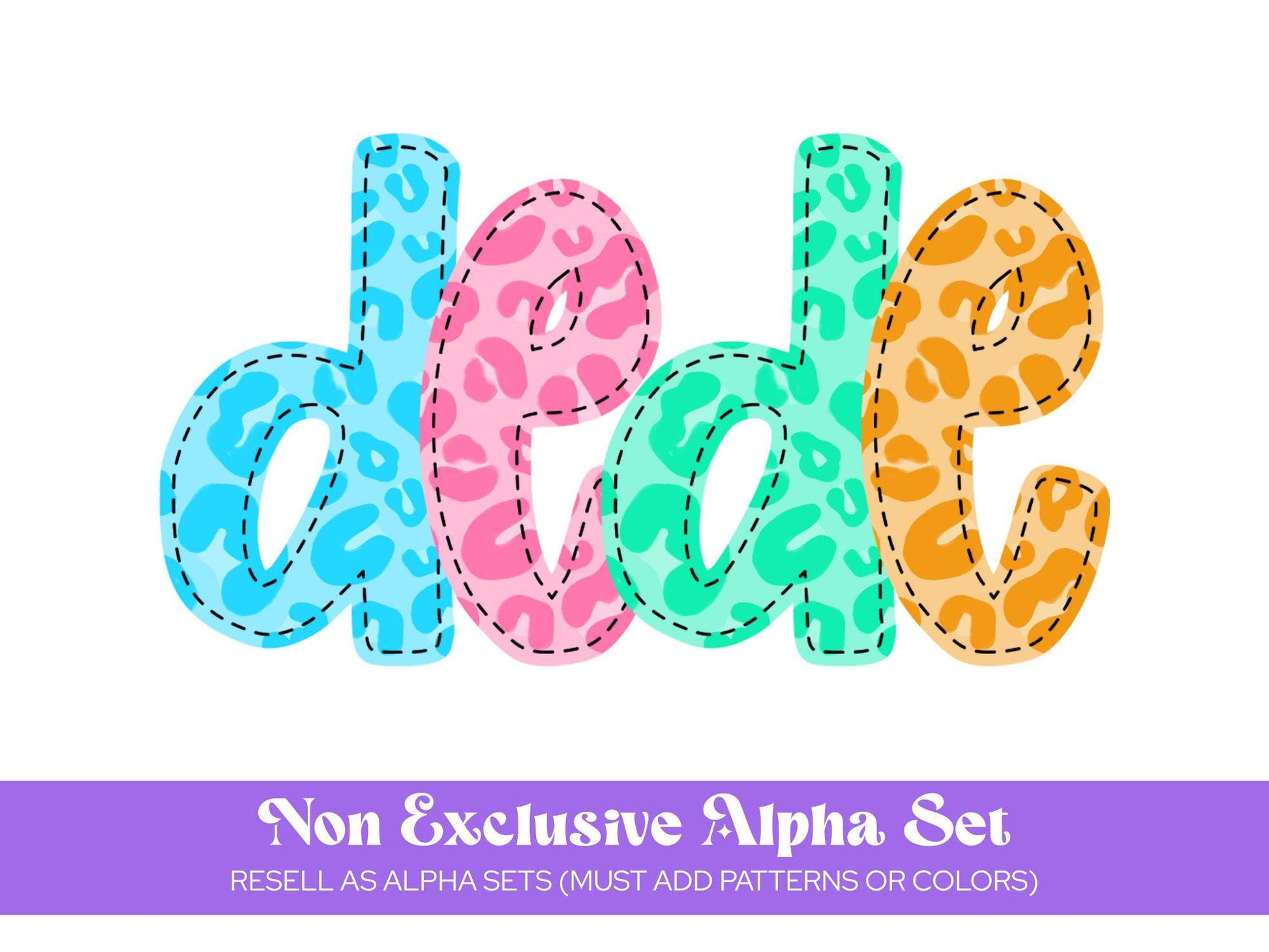 Patchwork Alphabet Sublimation Letters: Commercial Use Alpha Sets